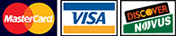 We accept Visa, Mastercard, Discover
