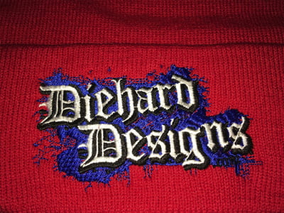 Diehard Designs™ Old English Embroidered Cuffed Knit Beanie