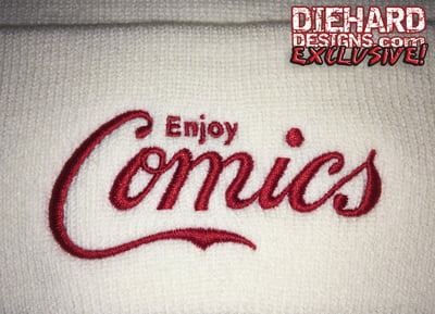 Diehard Designs™ ENJOY COMICS Embroidered Cuffed Knit Beanie