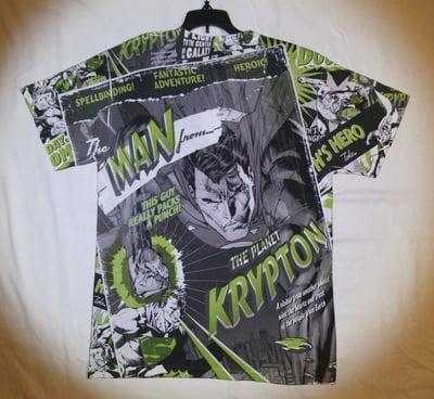 Superman™ The Man from Planet Krypton All-Over T-Shirt - Adult Medium - (LAST ONE LEFT!)