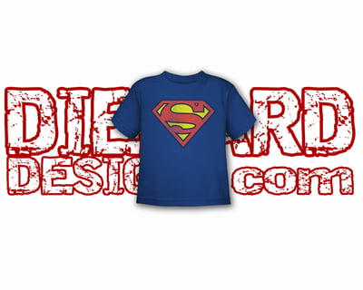 Superman™ RETRO DISTRESSED SHIELD BLUE Apparel