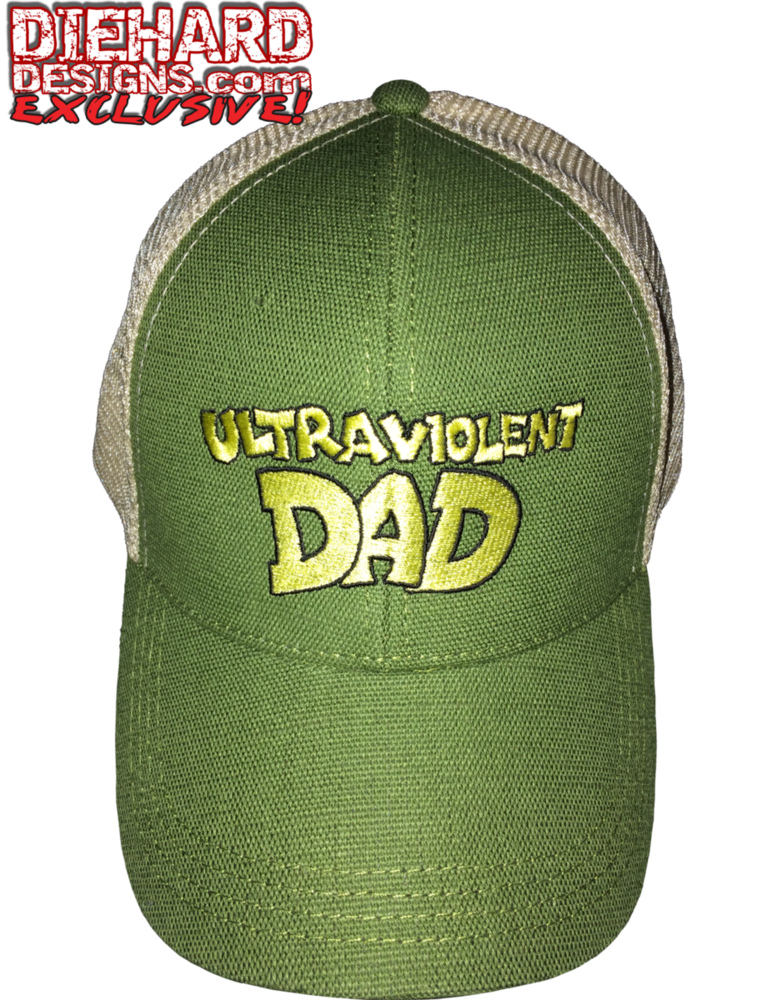 Insane Lane™ "ULTRA VIOLENT DAD" Embroidered Hemp & Recycled Polyester Mesh Eco Trucker Hat
