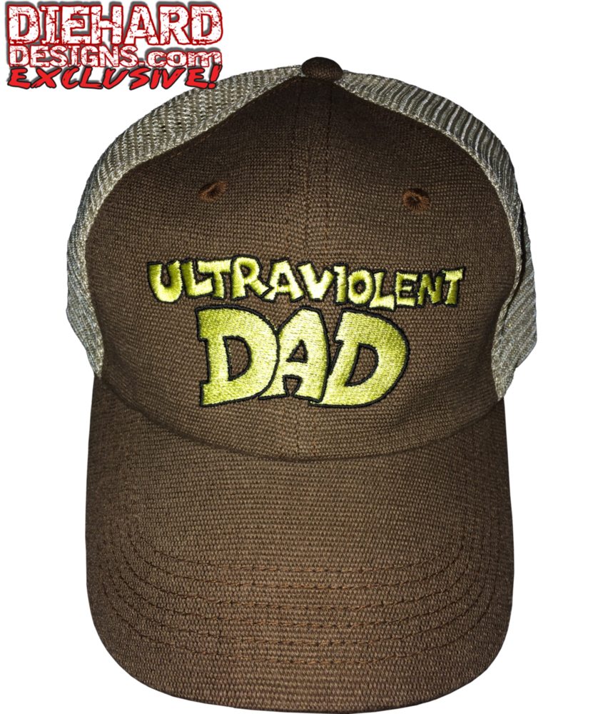 Insane Lane™ "ULTRA VIOLENT DAD" Embroidered Hemp Washed Soft Mesh Trucker Hat