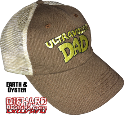 Insane Lane™ "ULTRA VIOLENT DAD" Embroidered Hemp Washed Soft Mesh Trucker Hat
