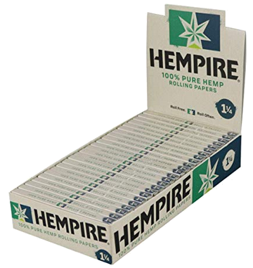 Hempire 100% Pure Hemp Rolling Papers - 1 1/4" - 24 Pack w/ Retail Display Box + FREE STANDARD SHIPPING!*
