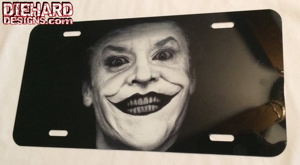 Jack's Joker™ from Tim Burton's Batman™ - Vanity License Plate + FREE GROUND SHIPPING!*