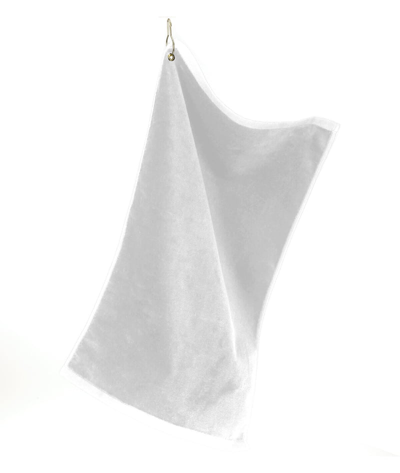 Deluxe Hemmed Hand Towel with Corner Grommet and Hook w/ Custom Full Color Print