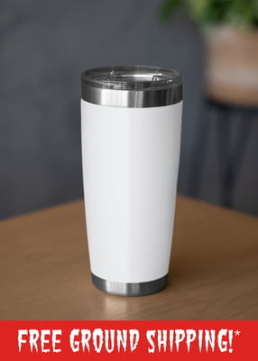 20 oz. Stainless Steel Viking Tumbler w/ Custom Full Color All-Over Print + FREE GROUND SHIPPING!*