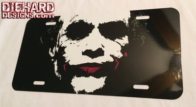 Heath's Joker™ from The Dark Knight Trilogy™ - Vanity License Plate w/ FREE GROUND SHIPPING!*