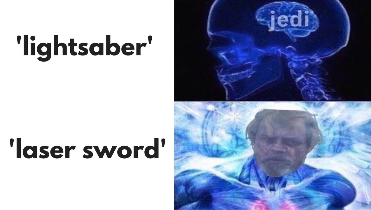 Lightsaber vs Laser Sword MEME - DiehardDesigns.com