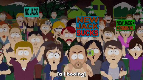 New Jack Getting Booed By The South Park Crowd GIF