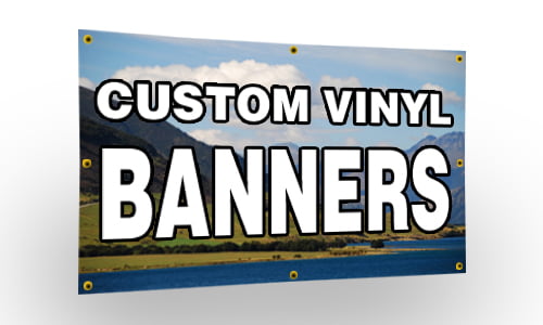 Custom Full Color DOUBLE SIDED 18 oz. Vinyl Banner + FREE GROUND SHIPPING!*