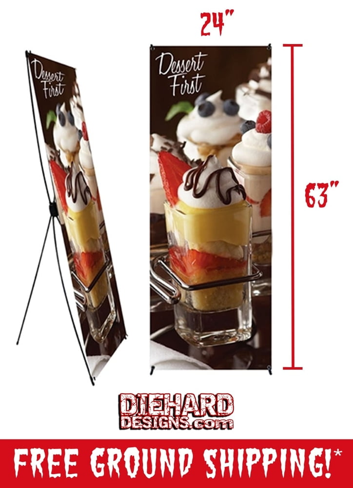 Custom Full Color 24" x 63" X-Stand + FREE GROUND SHIPPING!*