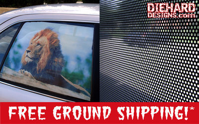 Custom Full Color One-Way Perforated Adhesive Window Graphics + FREE GROUND SHIPPING!*