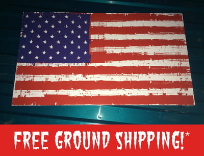 Distressed USA Flag ALUMINUM SIGN - 24"W x 14"H + FREE GROUND SHIPPING!*