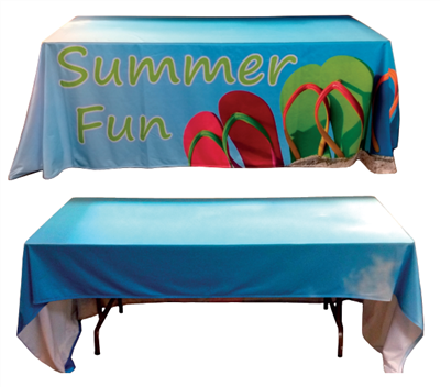 Custom Full Color Fabric Table Cover (3 Sided) + FREE GROUND SHIPPING!*
