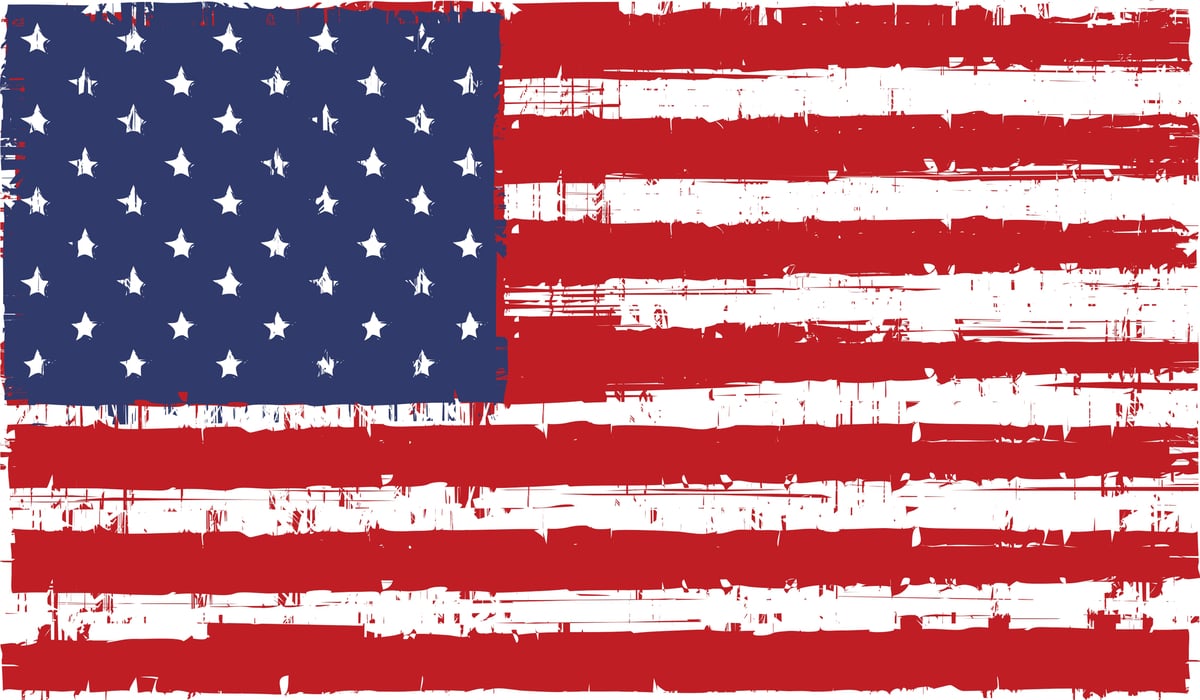 Download Distressed USA Flag ALUMINUM SIGN - 24"W x 14"H + FREE ...
